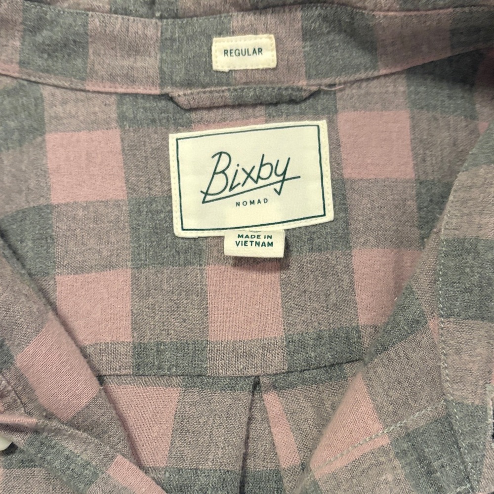 Bixby Men's Pink and Gray Casual Button Down Shirt